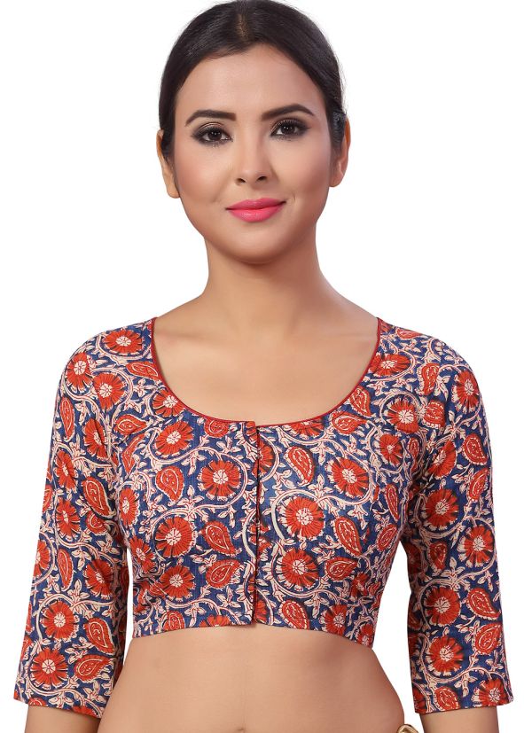 Multi Color Cotton Saree Blouse 