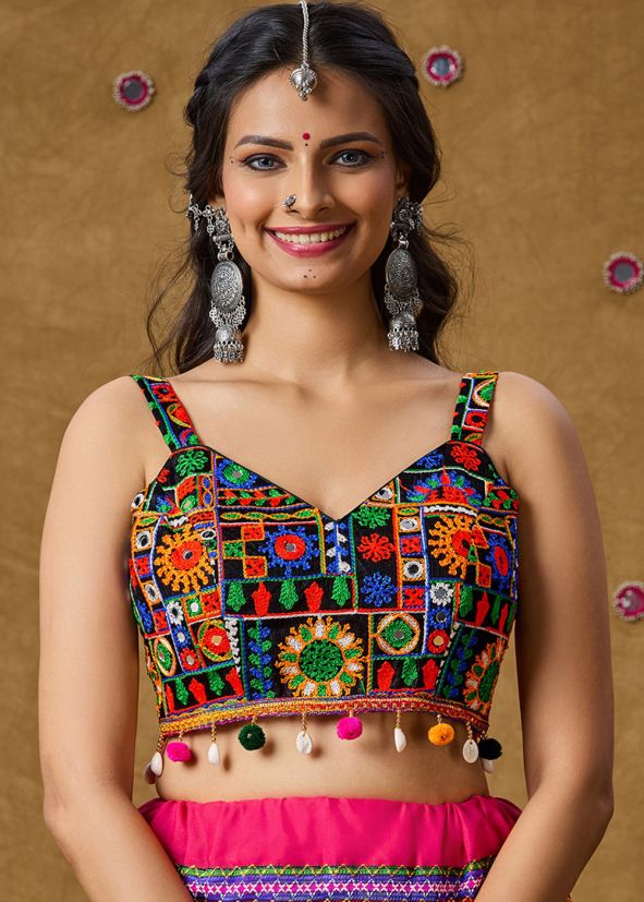 Red Color Rayon Navratri Blouse 