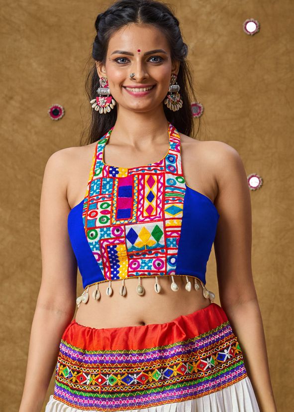 Blue Color Rayon Navratri Blouse 