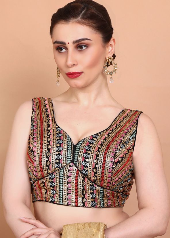 Multi Color Georgette Saree Blouse 