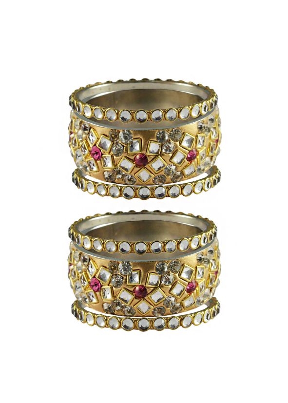 Brass Based Golden Bangle Set