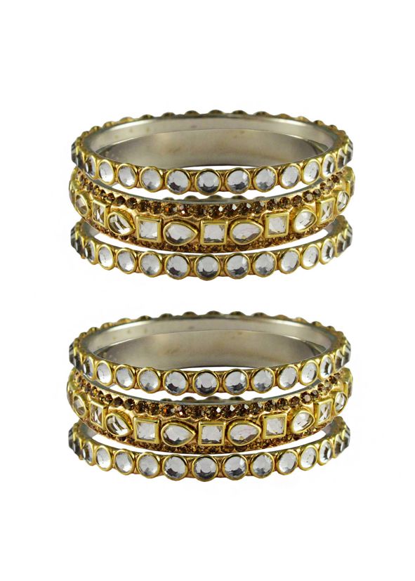 Golden Brass Based Bangle Set