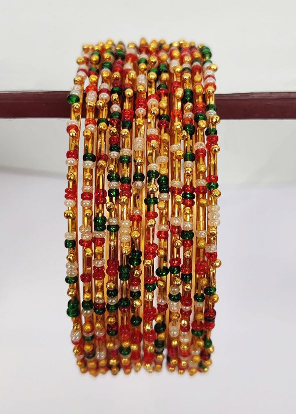 Multicolor Beaded Bangle Set