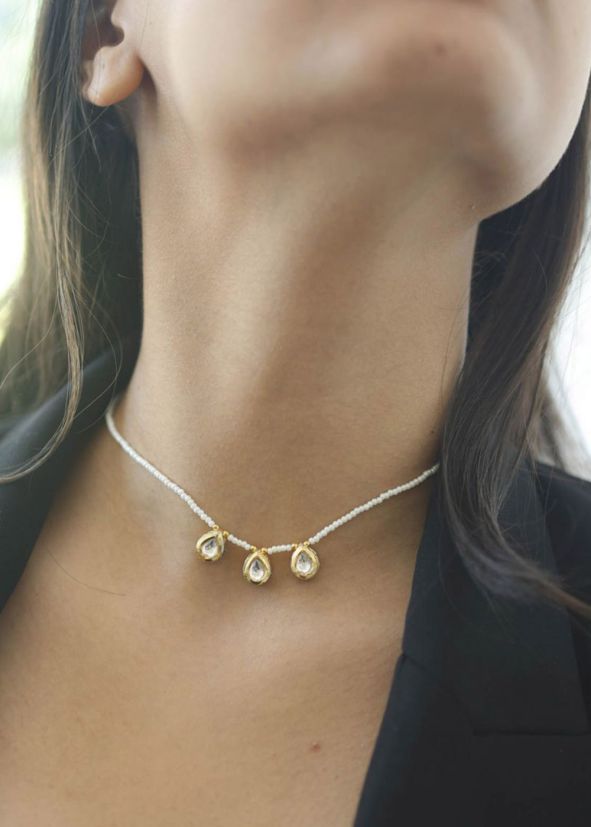 White Beaded Necklace