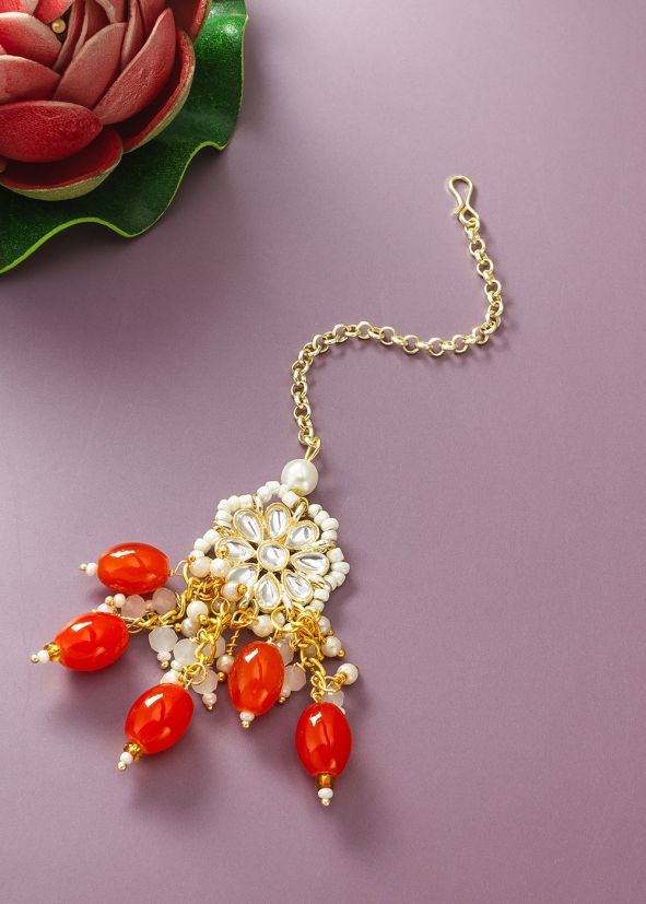 Orange Beaded Mangtikka