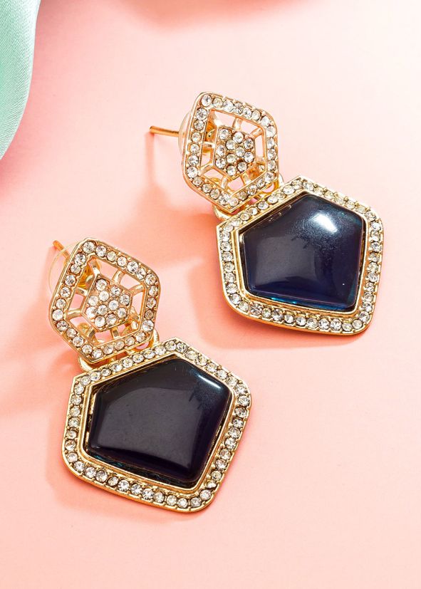 Blue Alloy Based Festive Earring