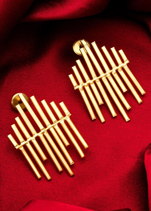 Golden Designer Earrings