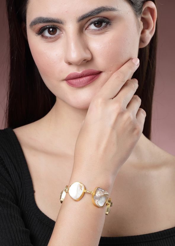 Golden Stone Work Bracelet