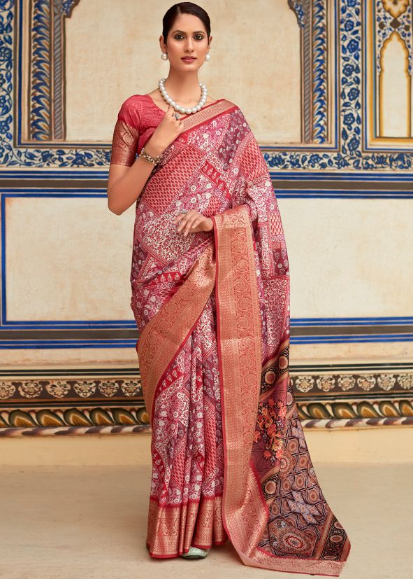 Multicolor Woven Border Viscose Saree