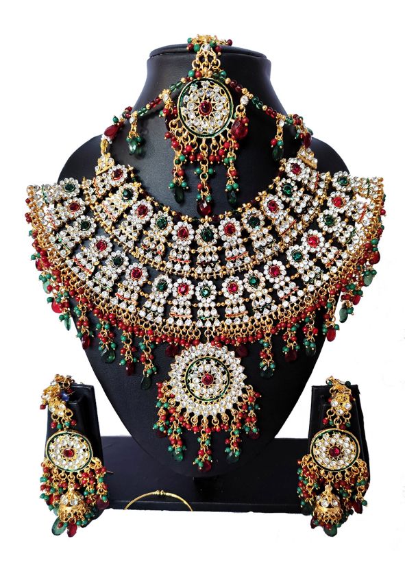 Multicolor Beaded Alloy Based Necklace Set
