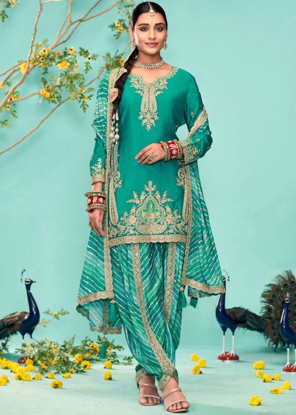 Green Embroidered Salwar Suit Set
