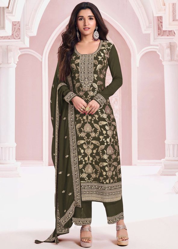 Green Embroidered Salwar Suit Set