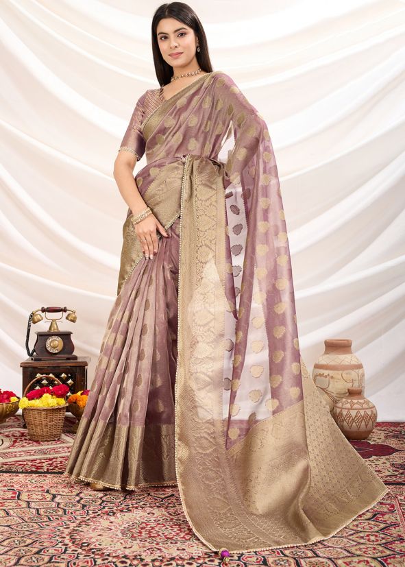 Purple Woven Work Saree 
