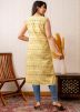 Yellow Printed Cotton Kurti