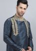 Blue Embroidered Readymade Kurta