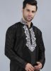 Black Embroidered Readymade Kurta 