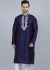 Blue Embroidered Readymade Kurta