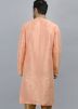 Peach Embroidered Readymade Kurta