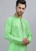 Green Embroidered Readymade Kurta 