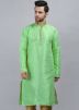 Green Embroidered Readymade Kurta 