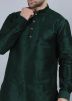 Readymade Green Plain Mens Kurta