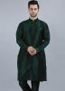 Readymade Green Plain Mens Kurta