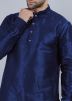 Readymade Blue Plain Mens Kurta
