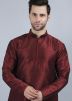 Readymade Maroon Mens Kurta