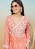 Readymade Peach Embroidered Long Kurta