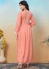 Readymade Peach Embroidered Long Kurta