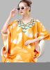 Yellow Digital Print Crape Kaftan