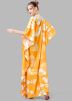 Yellow Digital Print Crape Kaftan
