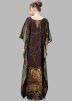 Brown Digital Print Crape Kaftan