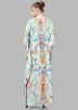 Sky Blue Digital Print Crape Kaftan