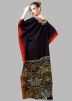 Black Digital Print Crape Kaftan