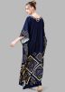 Navy Blue Crape Digital Print Kaftan