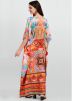 Multicolor Printed Kaftan In Crape