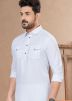 Readymade White Plain Pathani Suit
