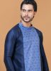Blue Digital Printed Kurta Pajama