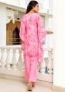 Pink Printed Kurta Set In Georgette