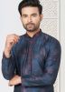 Blue Digital Printed Kurta Pajama