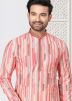 Peach Digital Printed Kurta Pajama