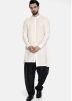Readymade Off White Kurta Pajama Set