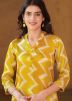 Readymade Yellow Cotton Printed Kurta Set
