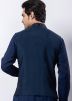 Navy Blue Embellished Silk Jacket