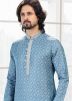 Blue Digital Printed Kurta Pajama