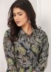 Black Digital Print Chanderi Kurta Set