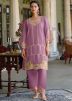 Purple Kurta Set In Cut Work