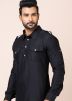 Readymade Black Plain Pathani Suit