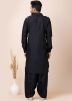 Readymade Black Plain Pathani Suit
